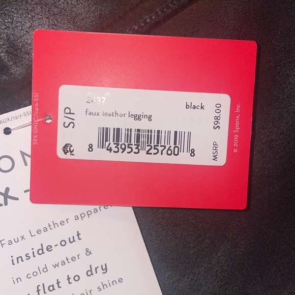 NWT SPANX Faux Leather Leggings — Black. Size S/P - Picture 8 of 8